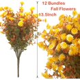 thumbnail image 2 of 10 Bundles Artificial Fall Flowers for Outdoors Fake Plants - Faux Outside Greenery Boxwood No Fade Plastic Shrubs Decor Farmhouse Home Garden Thanksgiving (Fall Red), 2 of 5
