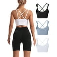 thumbnail image 3 of Hanerdun Womens 3PCS Crossback Sport Bras Adjustable Padded Seamless Workout Athletic Yoga Bra XL, 3 of 7