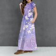 thumbnail image 7 of Spazoro Kids Girls Dresses, Short Sleeve Round Neck Fashion Floral Print Princess Dress for Child Girls Purple Size 7-8T, 7 of 7