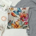 thumbnail image 2 of COMIO  Watercolor Blooming Tulips Decorative Throw Pillow Covers Pillow Covers with Flowers Butterfly Vintage Cushion Cases for Couch Farmhouse Summer Decor,, 2 of 5