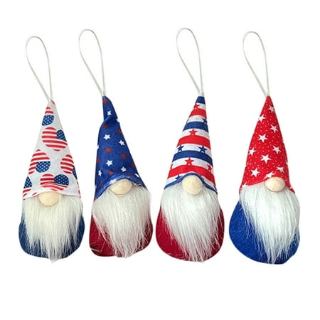 

4PC Independence Day Gnome Faceless Doll Dwarf Plush Toys Ornaments Doll Decorations Plush Gnome Hangs