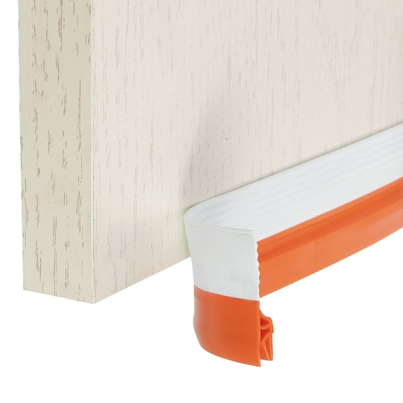 Uxcell Door Draft Stopper, 1.57 in x 6.6 ft Weather Stripping Door Seal Door Sweep Door Draft Blocker Under Door Gap Filler Insulator Noise Stopper for Door & Windows Gaps, White Orange