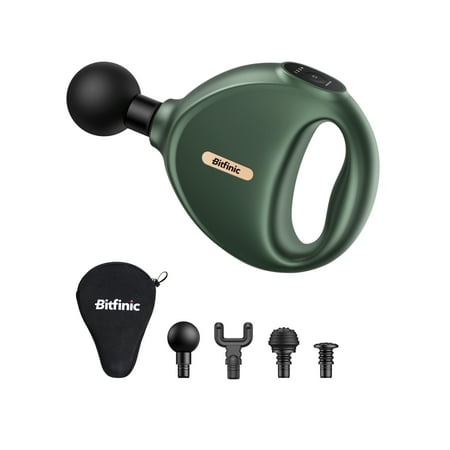 Bitfinic Massage Gun Handheld Mini Deep Tissue Muscle Massager for Athletes, Green