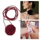 thumbnail image 3 of Collar Choker Ajustable 1 Pc Único Elegante Rosa Delicado Pulsera Floral para Mujeres Rojo Vino, 3 of 6