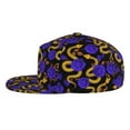 thumbnail image 3 of Fotbe Golden Snake And Purple Rose Flat Bill Visor Cap Classic Snapback Hat Polyester Foam Trucker Hat Trucker Cap Adjustable Baseball Cap, 3 of 9