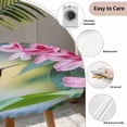 thumbnail image 5 of Spring Hummingbird Flower Leaf Round Fitted Tablecloth with Elastic Edge,Waterproof Table Cloth Fits Tables Up to 55"-60",Wipeable Washable Table Cover for Indoor Outdoor,Pastoral Pink Floral Bird, 5 of 9