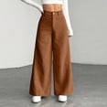 thumbnail image 3 of WULMLEO Women's Sweatpants Corduroy Fall Winter Elastic Waist Wide Leg Pant Trendy Comfortable Paloma Pants Trendy Lightweight Bottoms with Pockets Ginger L, 3 of 9