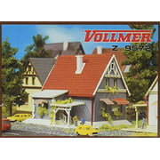 Vollmer 49572 Gray House w/Red Roof Z Scale Model Structure