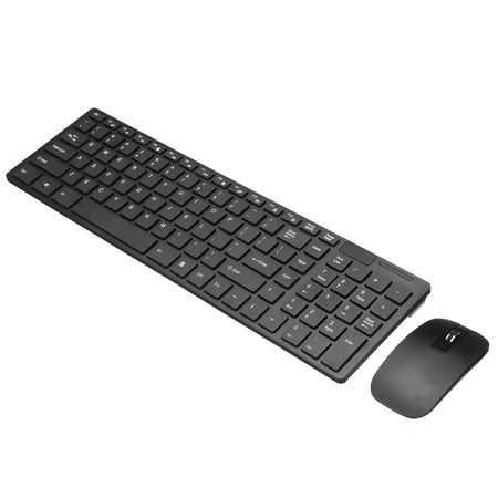 K06 2.4G Wireless Keyboard and Mouse Combo Slim Flat & Quiet, Ergonomic Keyboard & Portable Wireless Mouse for PC, Computer, Laptop etc (Black Wireless Keyboard & Mouse (Best Ergonomic Wireless Keyboard 2019)
