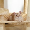 thumbnail image 3 of Clearance! Luxury Cat Tree Cat Tower with Sisal Scratching Post, Cozy Condo, Top Perch, Hammock and Dangling Ball Beige, 3 of 9