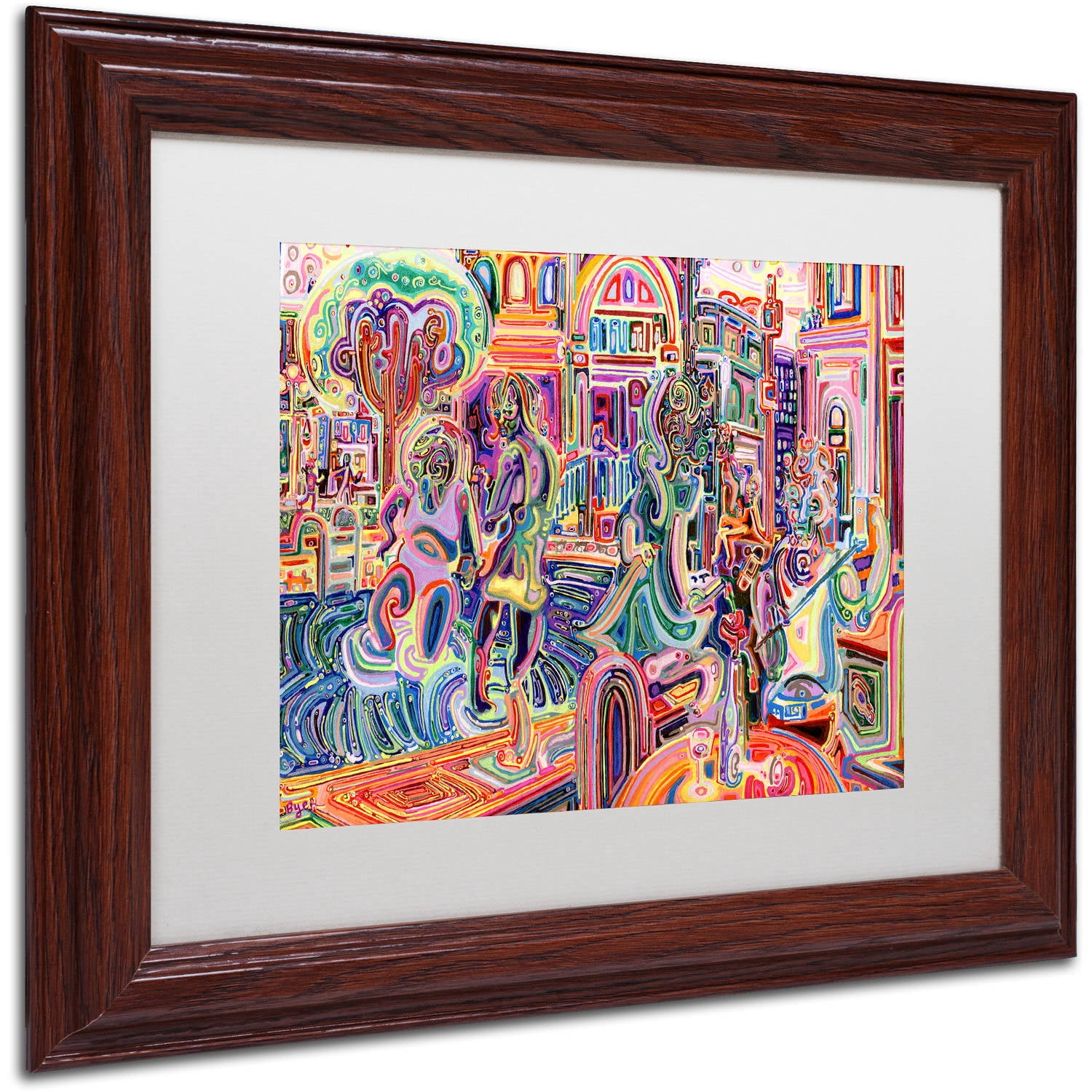 Trademark Fine Art "Cells" Canvas Art by Josh Byer, White Matte, Wood Frame
