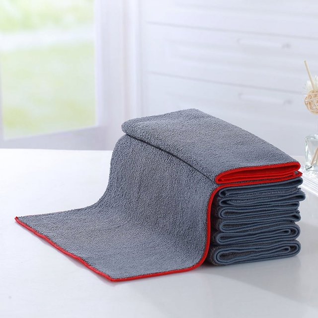 Toalla de gamuza de doble cara para coche, absorbente y espesa, de coral, para lavado de coches, paño de limpieza de gran tamaño, toalla para lavado de coches