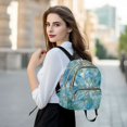 thumbnail image 6 of JIALIOU Mini Backpack Purse for Women Quilted Casual Daypack Small Travel Shoulder Bag, Blue Green Floral Stained Glass, 6 of 7