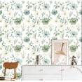 thumbnail image 4 of TOARTi Boho Floral Wallpaper Green Flower Peel and Stick Watercolor Botanical Wall Decal For Bedroom Living Room 17.3in x 9.8ft, 4 of 8