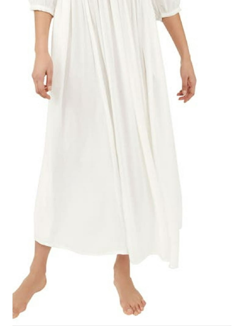Free People Women's Wedgewood Embroidered Long Puff Sleeve Midi Dress Ivory  X-Small US - Walmart.com