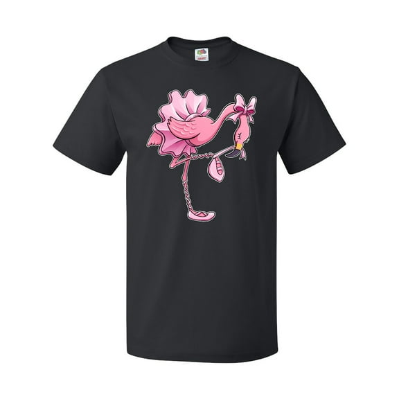 Inktastic Flamingo Ballerina in tutu and ballet toe shoes T-Shirt