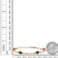 thumbnail image 2 of Gem Stone King 18K Rose Gold Plated Silver Green Chrome Diopside and White Moissanite Tennis Bracelet for Women | 3.10 Cttw | Gemstone | Oval 7X5MM | 6 inch + 1 inch Extender, 2 of 4