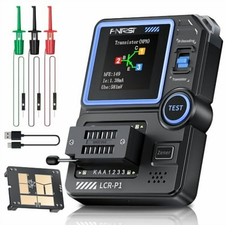 LCR-P1 Transistor Tester, Mosfet Transistor Capacitor Tester, SMD Electronic Component Tester, Diode Triode Zener Diode Resistance Inductance Battery Test LCR Meter MOS PNP NPN ESR Meter