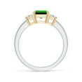 thumbnail image 2 of ANGARA Lab Grown 1.5 Ct Emerald and Lab Diamond Three Stone Ring for Women in 14K White & Yellow Gold (Size-8x6mm) | May Birthstone, Anniversary, Jewelry Gift for Women | Lab-Grown Emerald Ring, 2 of 8