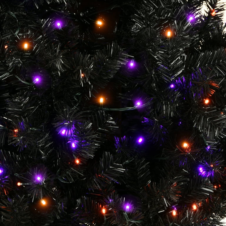 Walmart 6ft Pre-Lit Halloween Black Moon Shape Tree, Indoor