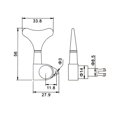 thumbnail image 4 of pitrice Corde Tuning Peg Tuner Scellé Machine Chaîne Tuning Peg 2R3L Bouton de Tête pour Partie Basse Argent 3L2R, 4 of 9