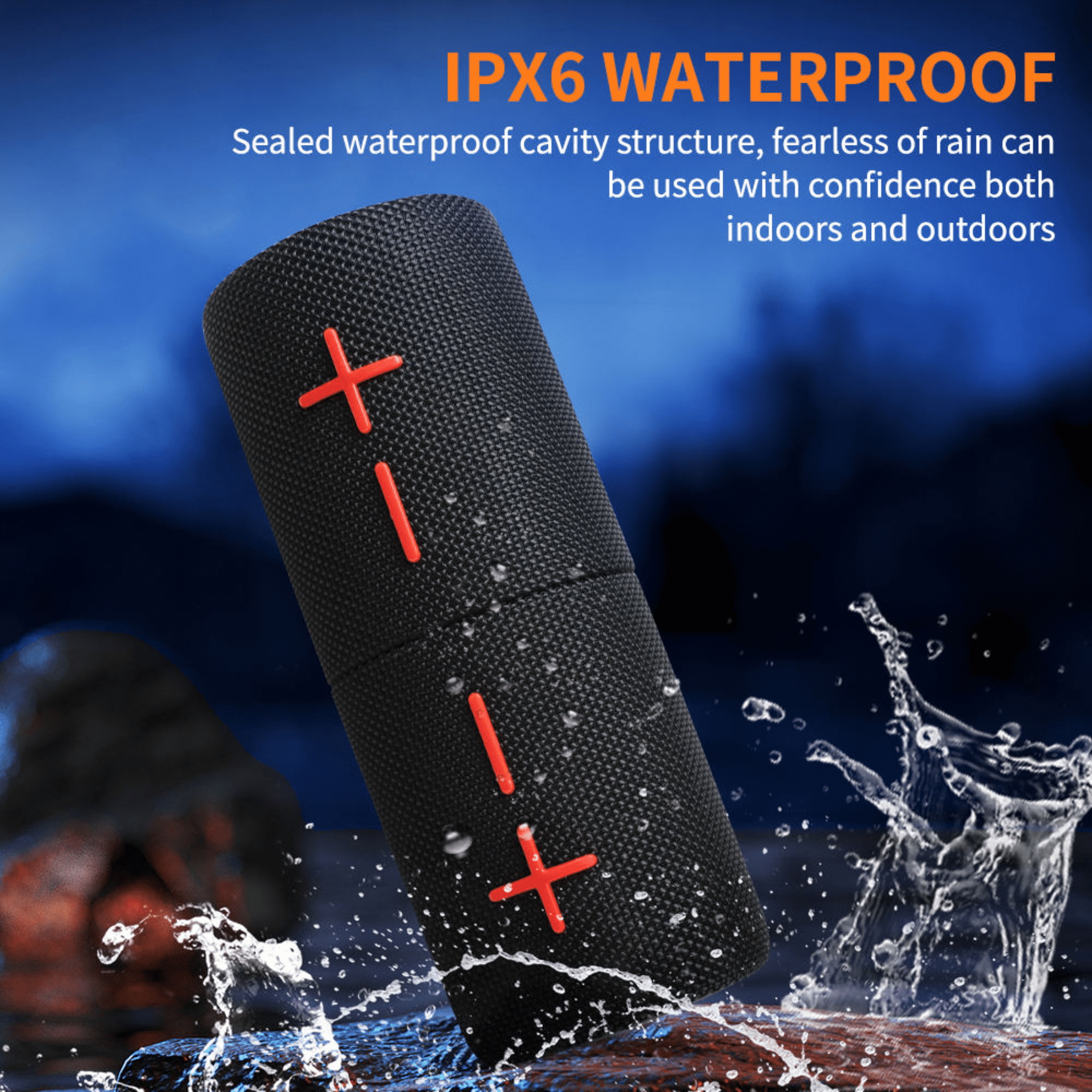 DCOWO 2 in 1 Split 40W Bluetooth Speaker, IPX6 Waterproof Portable Dual Speaker With RGB Lights Suitable For Home Leisure Outdoor Activities Fitness Study Gift Use
