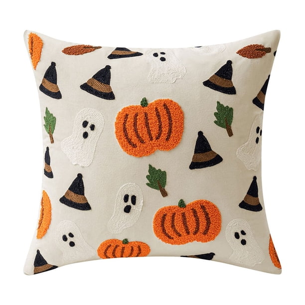 Fundas de almohada bordadas de Halloween para el hogar,sala de estar,sofá,decoración de ambiente festivo,fundas de cojines de la serie Halloween