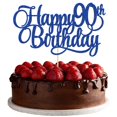 thumbnail image 1 of Cake topper Ephlyn 90.º cumpleaños azul con brillo 20 cm, 1 of 7