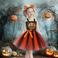 thumbnail image 2 of Odeerbi Kids Girls Halloween Dresses Stage Performance Dress Outfits Children's Carnival Party Pumpkin Princess Skirt Orange, 2 of 7