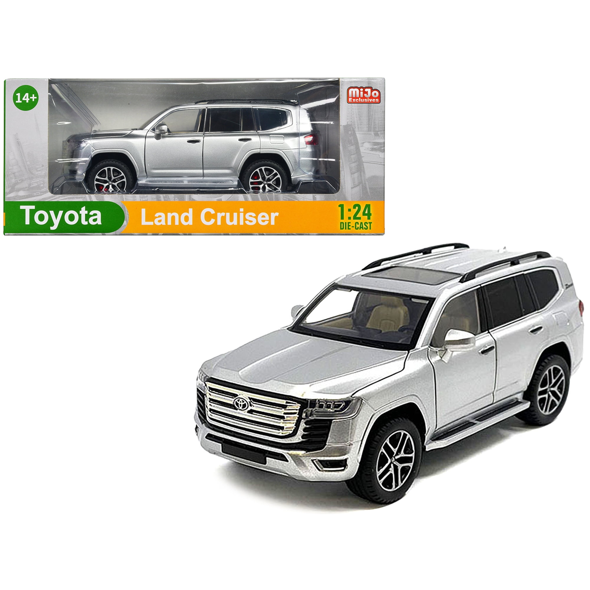Toyota Land Cruiser Silver Metallic with Sun Roof 1 24 Diecast Model Car