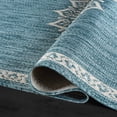 thumbnail image 3 of Outdoor Rug 6x9 Medallion Aqua Modern Area Rugs For Indoor And Patios Kitchen Hallway Mats Washable Porch Deck Outside Carpet (medallion 6 X 9), 3 of 9