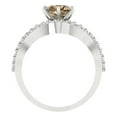 thumbnail image 4 of Clara Pucci 14K White Gold Round Cut 1Ct Simulated Champagne Engagement Ring + Matching Band - Luxury Box Included, 4 of 7