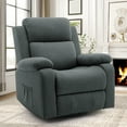 thumbnail image 1 of Lnsenfin Massage Swivel Rocker Recliner Chair Linen for Living Room,Dark Grey, 1 of 6