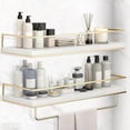 thumbnail image 1 of Repisas para Baño，Juego de 2 Repisas Flotantes de Pared，Repisas Flotantes，Estante de Almacenamiento para Baño Cocina Cuarto Estar Oficina Dormitorio, 1 of 4