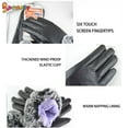 thumbnail image 6 of Spencer Womens Winter Warm Leather Gloves Touchscreen Texting Gloves PU Thermal Lining Plush Cuff Driving Gloves "Red", 6 of 8