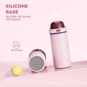 POWCAN 18 oz Stainless Steel Water Bottle: 2-in-1 Push-Button Spout & Quick-Flip Straw, Leakproof, Cold 24 Hrs, Fits Car Cup Holder, Insulated Bottle for Gym, School, Travel, Gift (Plum Field)