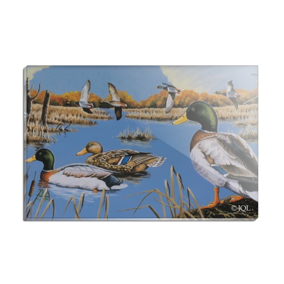 Ducks in the Lake and in Flight Rectangle Acrylic Fridge Refrigerator Magnet