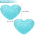thumbnail image 2 of 2 Pieces Fluffy Heart Shaped Rug Faux Area Rug Bushy Room Carpet for Home Living Room Sofa Floor Bedroom, 12 x 16 Inch (Light Blue), 2 of 14