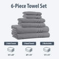 thumbnail image 4 of Home Sweet Home 100% Cotton 6-Piece Bath Towel Set - Extra Soft Bath Towels, Silver Grey, 4 of 4