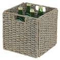 thumbnail image 3 of mDesign Seagrass Woven Kitchen Basket Organizer, Handles, 4 Pack, Gray Wash, 3 of 7