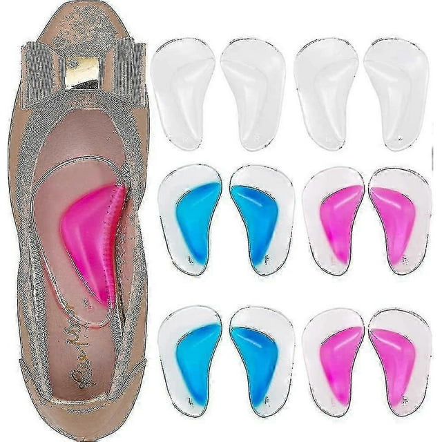Gel Arch Support Pads Plantar Fasciitis Insoles. 6 Pairs Adhesive High Arch Pad