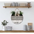 thumbnail image 4 of Eveokoki Wash Away Your Worries Front Door Sign Funny Wreaths Hanging Wooden Plaque Decoration Round Rustic Wood Farmhouse Porch Decor for Home Front Door Decor, 12 x 12 Inch, 4 of 5