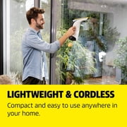 Karcher WV 6 Plus, Cordless Window Vacuum Cleaner, Glass, Mirror, Window, Car and Shower Squeegee - with Microfiber Pad and Spray Bottle