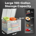 thumbnail image 6 of Quictent 150 Gallon Metal Outdoor Deck Box with Hydraulic Lid, Easy Assemble Waterproof Weather-Resistant Storage Bin, 660LBS Capacity for Patio/Garden/Poolside, White, 6 of 9