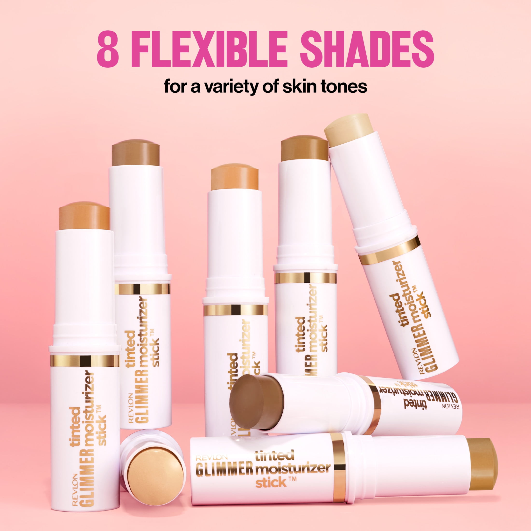 Revlon Glimmer Tinted Facial Moisturizer Stick, Light Coverage Foundation, 100, 0.31 oz