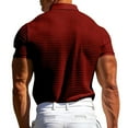 thumbnail image 6 of Felirenzacia Men’s Quick Dry Polo, Short Sleeve Performance Textured Golf Shirt with Moisture Wicking Fabric, Red,S, 6 of 8