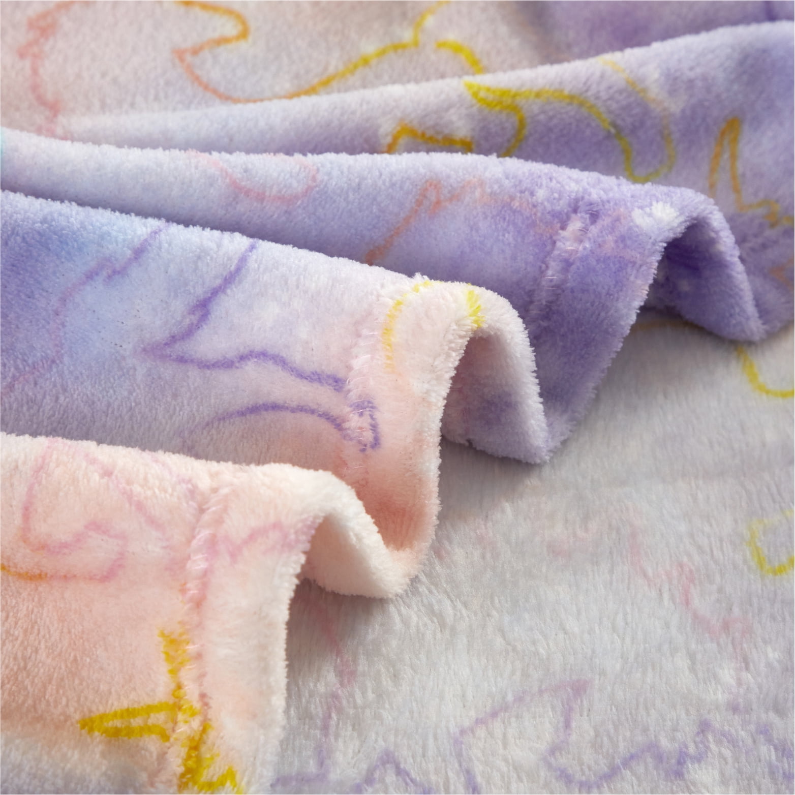 (2 pack) Your Zone 16 " Huggable Unicorn Pillow & 50" x 60" Throw Set, Pink