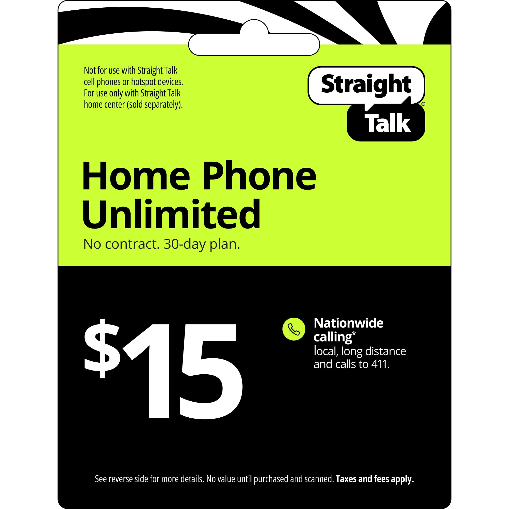 Straight Talk $15 Home Phone Unlimited 30-Day Plan e-PIN Top Up (Email Delivery)