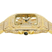 Glamorous Luxury Watches - Stylish Dial with Dazzling Rhinestones Elegant Men's Quartz Watch Perfect for Everyday Wear and Special Occasions