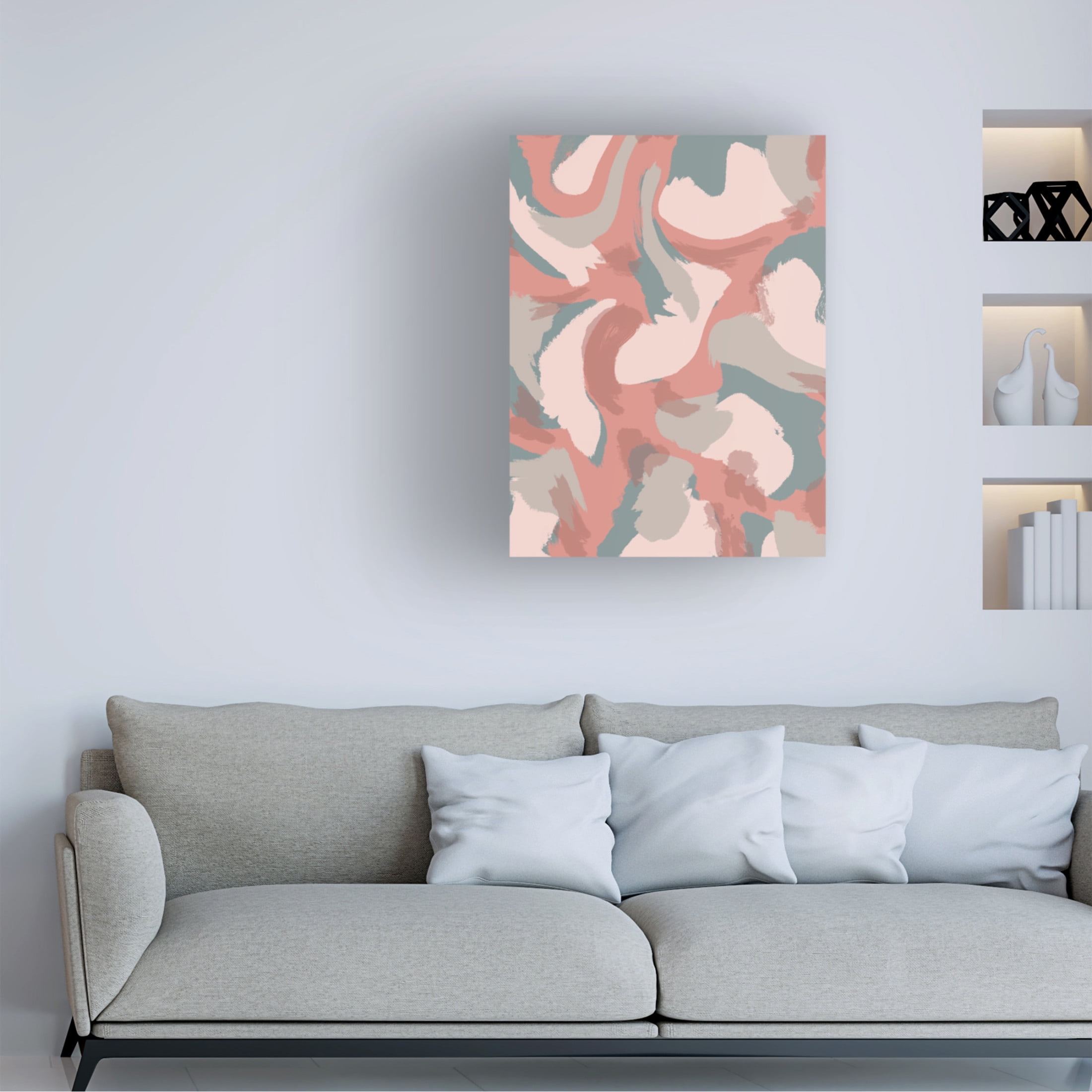 Canvas Wall Art - Treechild 'Pastel Big Strokes' Wall Art for Living Room, Bedroom, or Office D?cor by Trademark Fine Art - 18 x 24 Inches